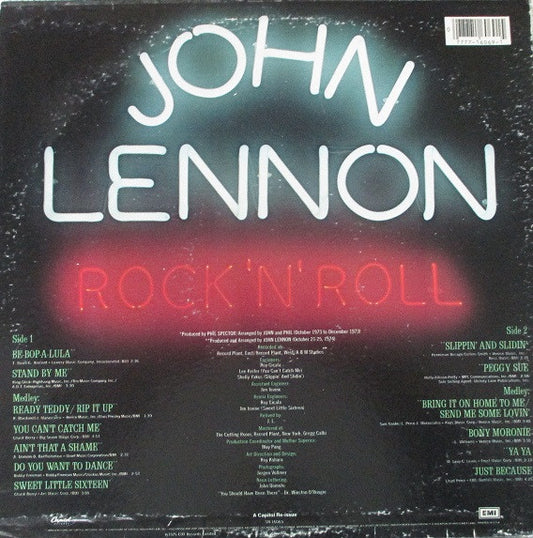 John Lennon : Rock 'N' Roll (LP, Album, RE)
