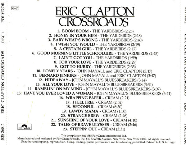 Eric Clapton : Crossroads (4xCD, Comp + Box, 12 )