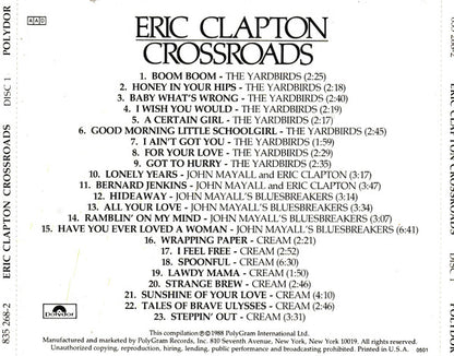 Eric Clapton : Crossroads (4xCD, Comp + Box, 12 )