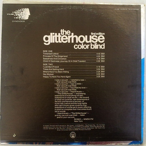 The Glitterhouse : Color Blind (LP, Album)