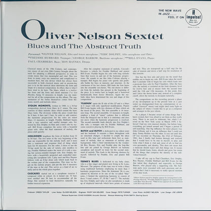 Oliver Nelson : The Blues And The Abstract Truth (LP, Album, RE, RM, 180)