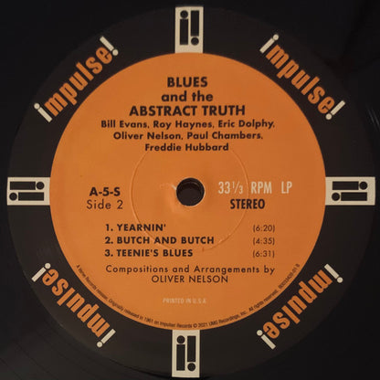 Oliver Nelson : The Blues And The Abstract Truth (LP, Album, RE, RM, 180)