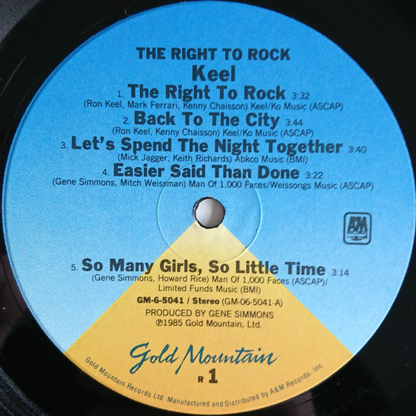 Keel : The Right To Rock (LP, Album, Ind)