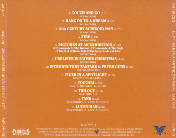 Emerson, Lake & Palmer : The Return Of The Manticore (4xCD, Comp, Club + Box)
