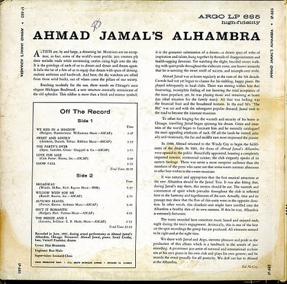 Ahmad Jamal : Ahmad Jamal's Alhambra (LP, Album)