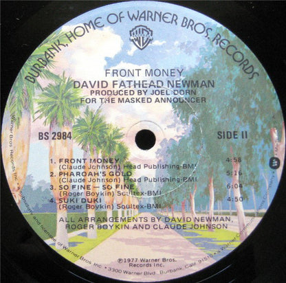 David Newman* : Front Money (LP, Album, Los)