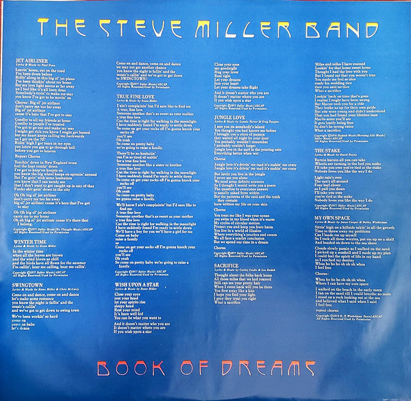 Steve Miller Band : Book Of Dreams (LP, Album, Club, RCA)