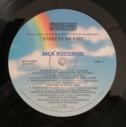 Various : Streets Of Fire (Music From The Original Motion Picture Soundtrack) (LP, Album)