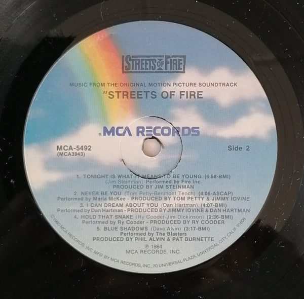 Various : Streets Of Fire (Music From The Original Motion Picture Soundtrack) (LP, Album)
