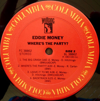 Eddie Money : Where's The Party? (LP, Album, Pit)