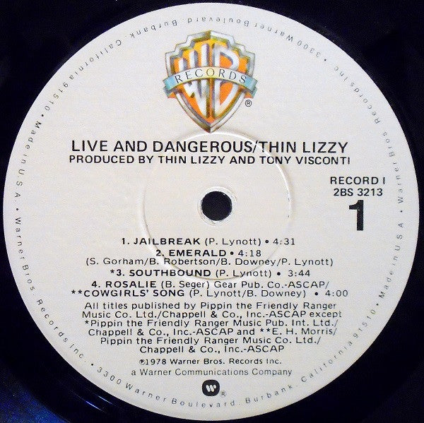 Thin Lizzy : Live And Dangerous (2xLP, Album, Win)