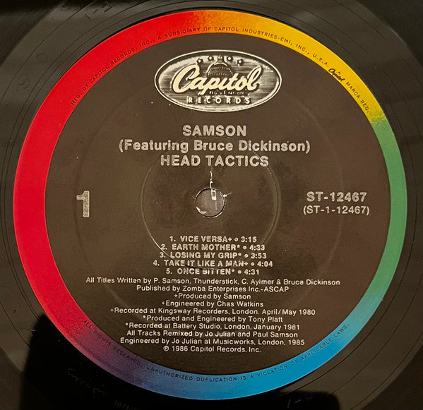 Samson (3) Featuring Bruce Dickinson : Head Tactics (LP, Comp)