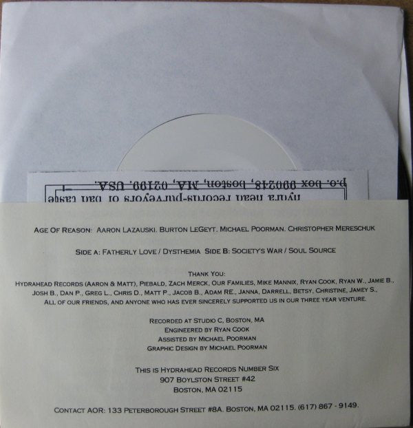Age Of Reason (2) : Fuck You. (7")