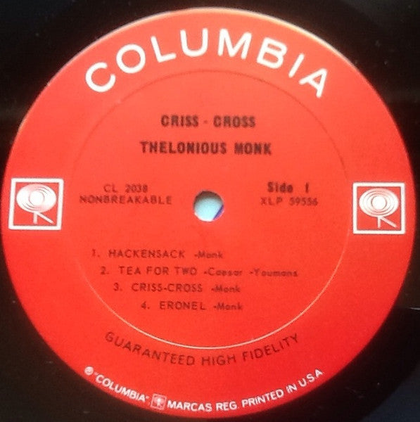 Thelonious Monk : Criss-Cross (LP, Album, Mono, Pit)