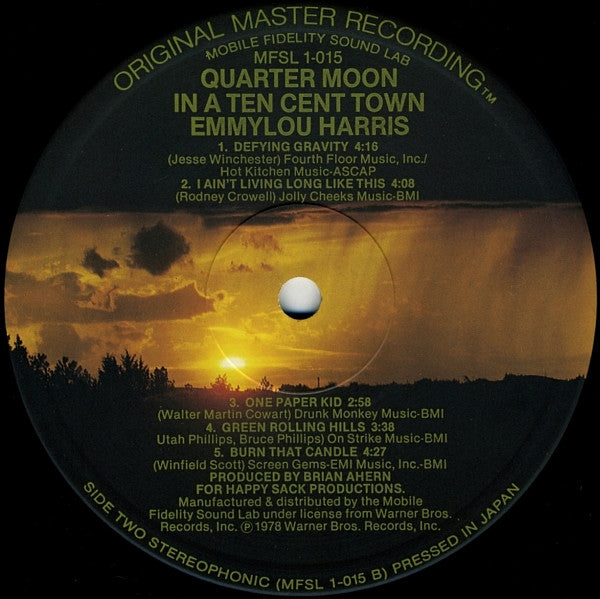 Emmylou Harris : Quarter Moon In A Ten Cent Town (LP, Album, Ltd, RE, RM)