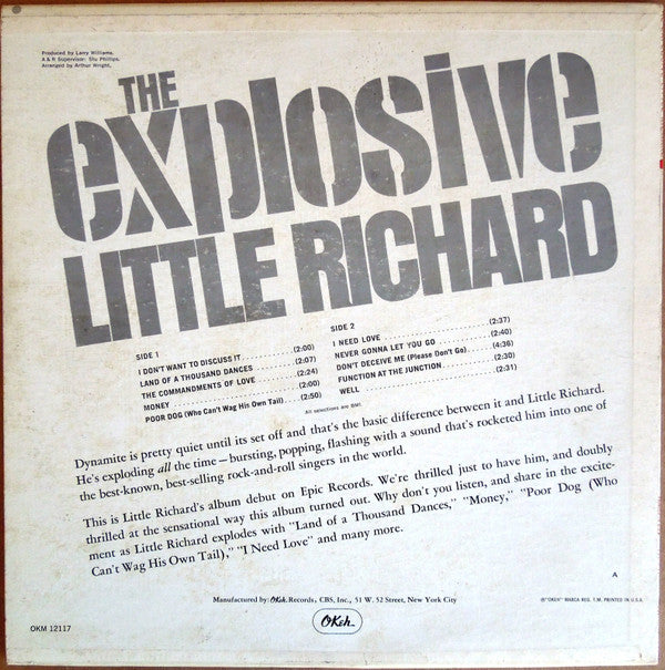 Little Richard : The Explosive Little Richard (LP, Album, Mono)
