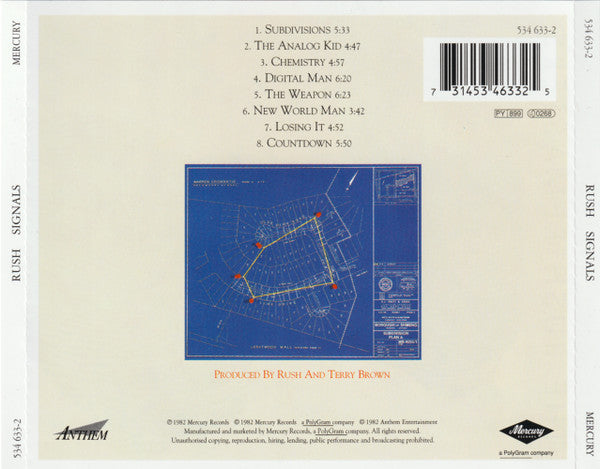 Rush : Signals (CD, Album, RE, RM, RP, Arv)