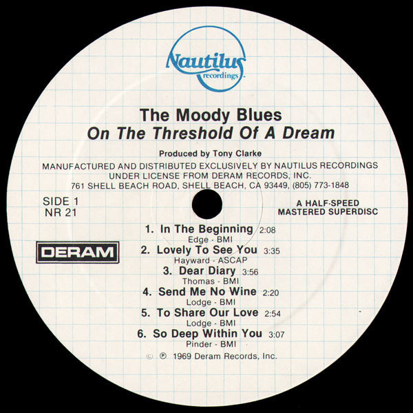 The Moody Blues : On The Threshold Of A Dream (LP, Album, RE, Hal)