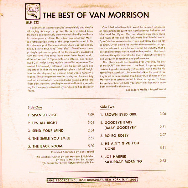 Van Morrison : The Best Of Van Morrison (LP, Comp, RE)