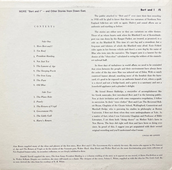 Robert Bryan (2), Marshall Dodge : More Bert And I ... And Other Stories From Down East (LP, Album, Mono)