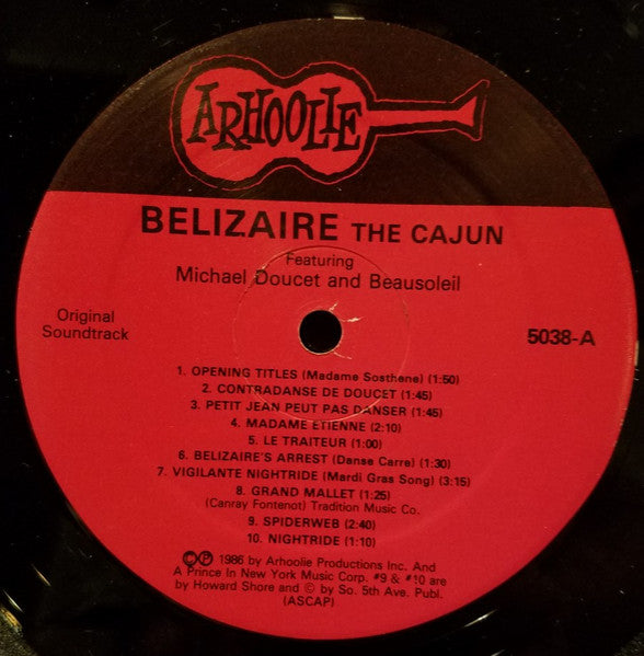 Michael Doucet And Beausoleil : Belizaire The Cajun (Original Soundtrack) (LP, Album)