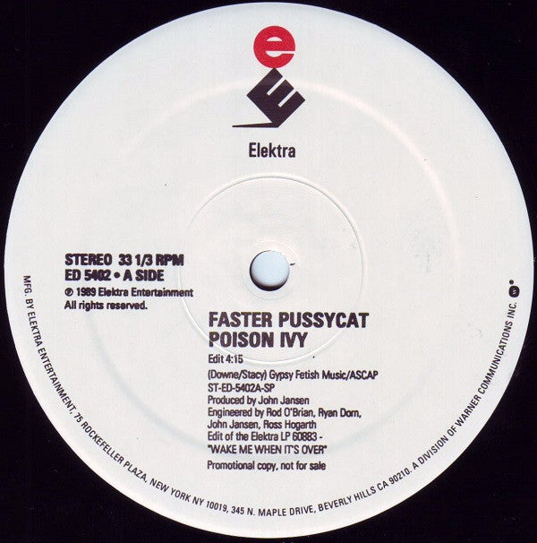 Faster Pussycat : Poison Ivy (12", Promo)