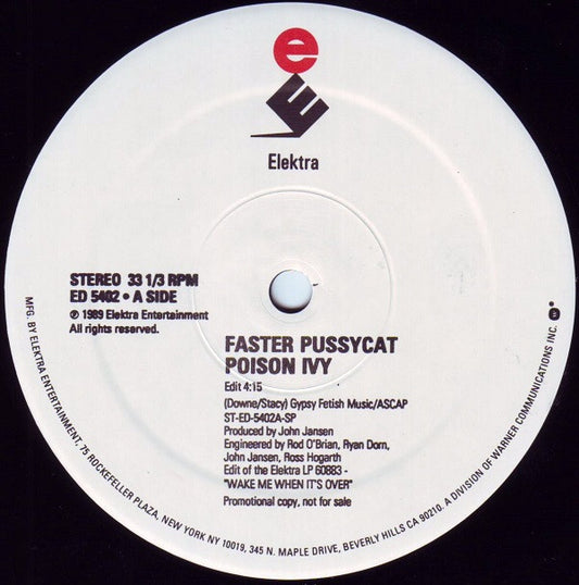 Faster Pussycat : Poison Ivy (12", Promo)