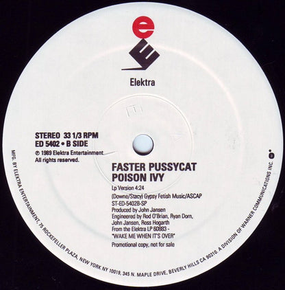 Faster Pussycat : Poison Ivy (12", Promo)