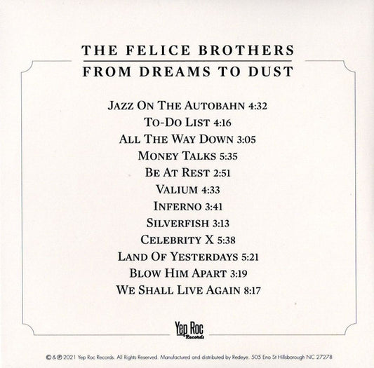 The Felice Brothers : From Dreams To Dust (CD, Album)