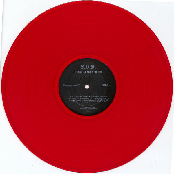 S.O.D.: Stormtroopers of Death* : Speak English Or Die (LP, Album, Ltd, RE, Red)