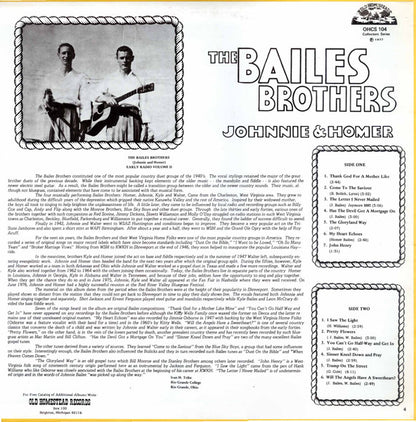 Bailes Brothers (Johnnie And Homer)* : Early Radio Volume II (LP, Album)