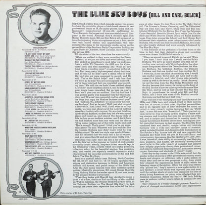 The Blue Sky Boys* : The Blue Sky Boys [Bill And Earl Bolick] (2xLP, Comp, Mono, Gat)