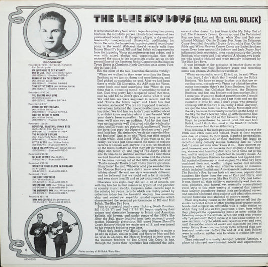The Blue Sky Boys* : The Blue Sky Boys [Bill And Earl Bolick] (2xLP, Comp, Mono, Gat)