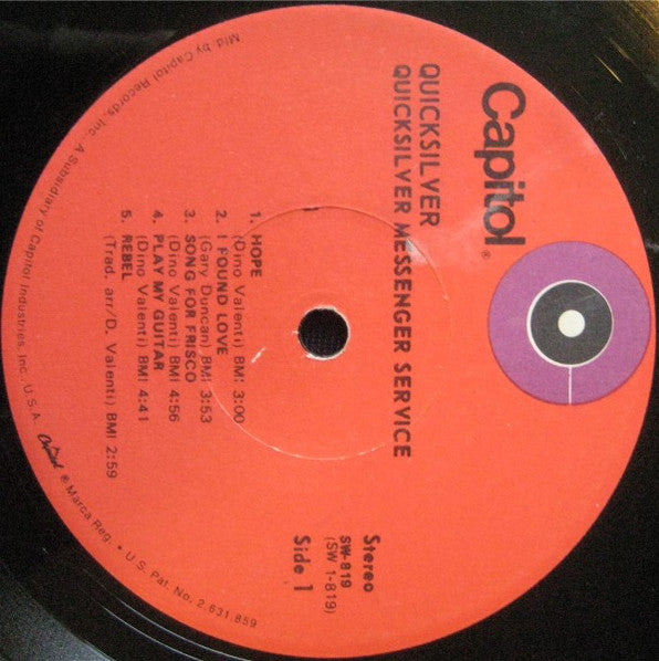 Quicksilver* : Quicksilver (LP, Album, Jac)