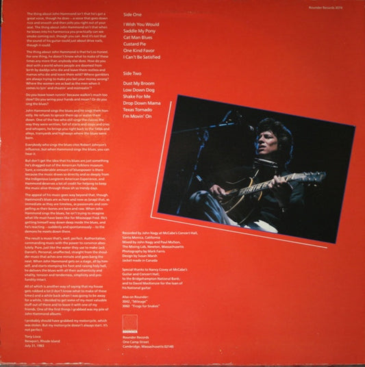 John Hammond* : John Hammond Live (LP, Album)