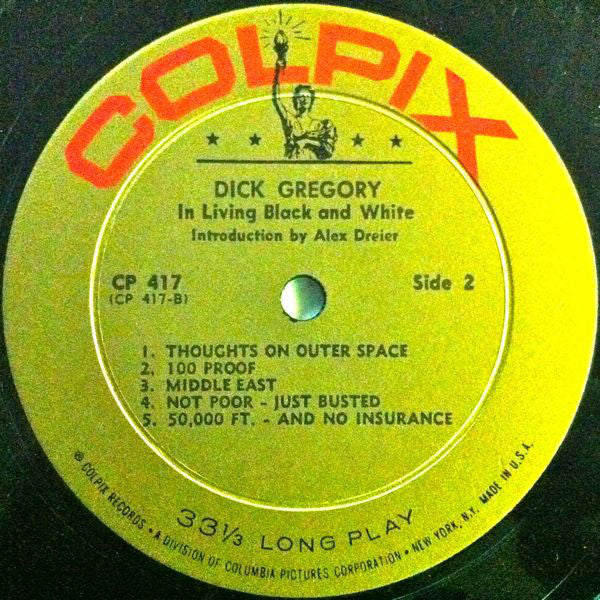 Dick Gregory : In Living Black And White (LP, Album, Mono, Abb)
