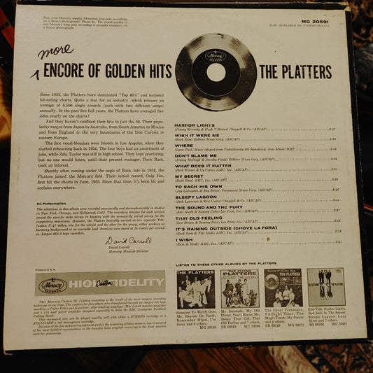 The Platters : More Encore Of Golden Hits (LP, Comp, Mono)