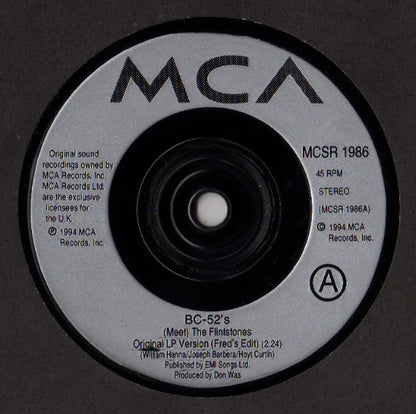 The B.C. 52's* : (Meet) The Flintstones (7", Single)
