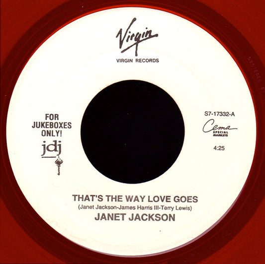 Janet Jackson : That's The Way Love Goes (7", Single, Jukebox, Red)