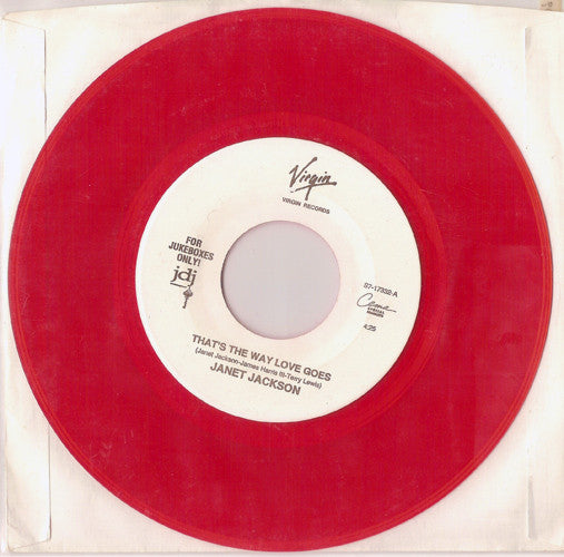 Janet Jackson : That's The Way Love Goes (7", Single, Jukebox, Red)