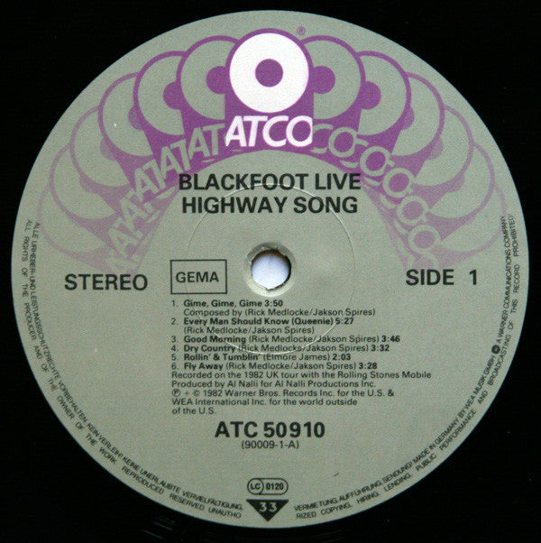 Blackfoot (3) : Highway Song Live (LP, Album)