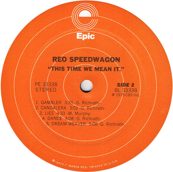 Reo Speedwagon : This Time We Mean It (LP, Album)