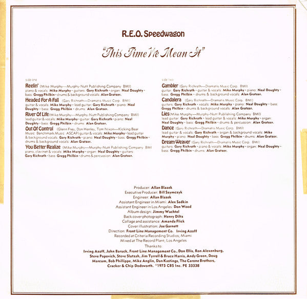 Reo Speedwagon : This Time We Mean It (LP, Album)