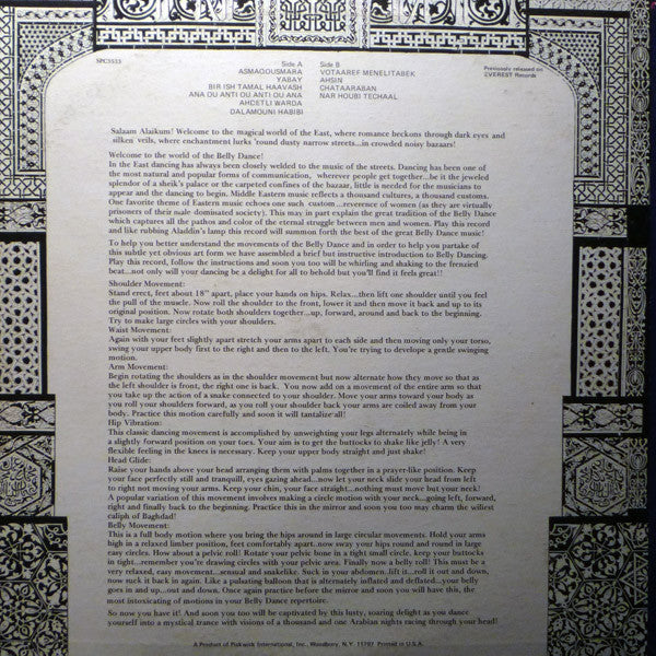 Toraia Orchestra Of Algiers : Belly Dance! (The Wild Music & The How-To!) (LP, Album, RE)