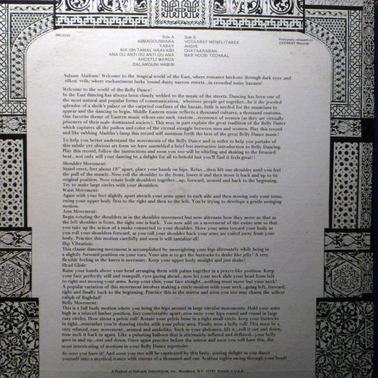 Toraia Orchestra Of Algiers : Belly Dance! (The Wild Music & The How-To!) (LP, Album, RE)