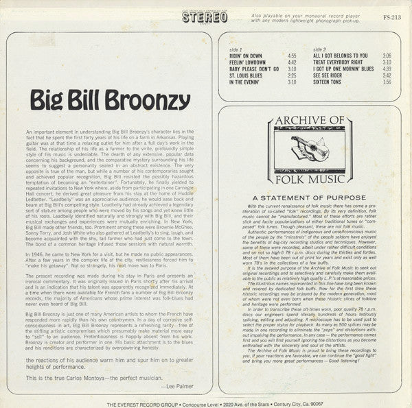 Big Bill Broonzy : Big Bill Broonzy (LP, RE)
