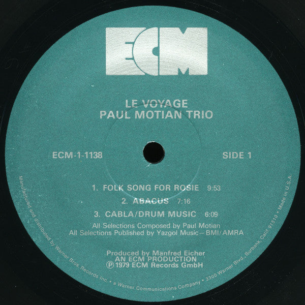 Paul Motian Trio : Le Voyage (LP, Album)
