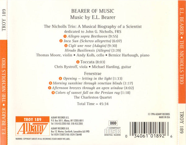 E.L. Bearer* : Bearer Of Music (Music By E.L. Bearer) (CD)