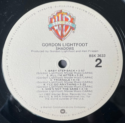 Gordon Lightfoot : Shadows (LP, Album, Win)