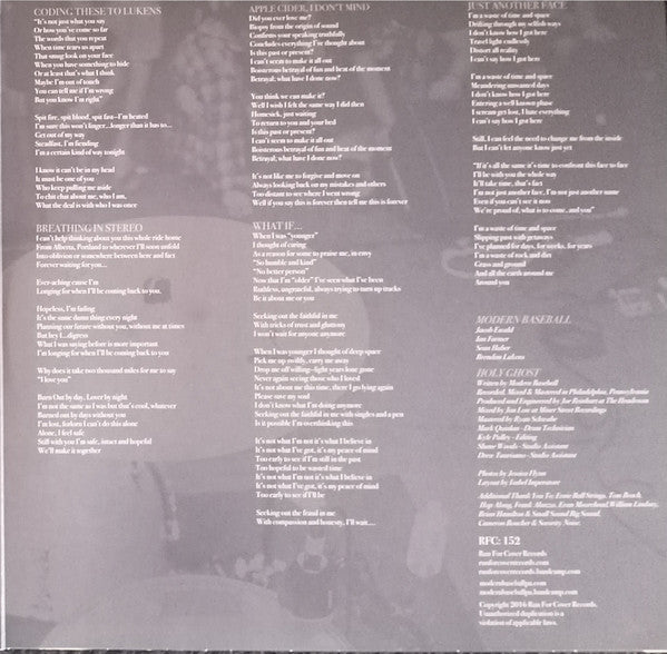 Modern Baseball : Holy Ghost (LP, Album, Ltd, RE, RP, Bla)
